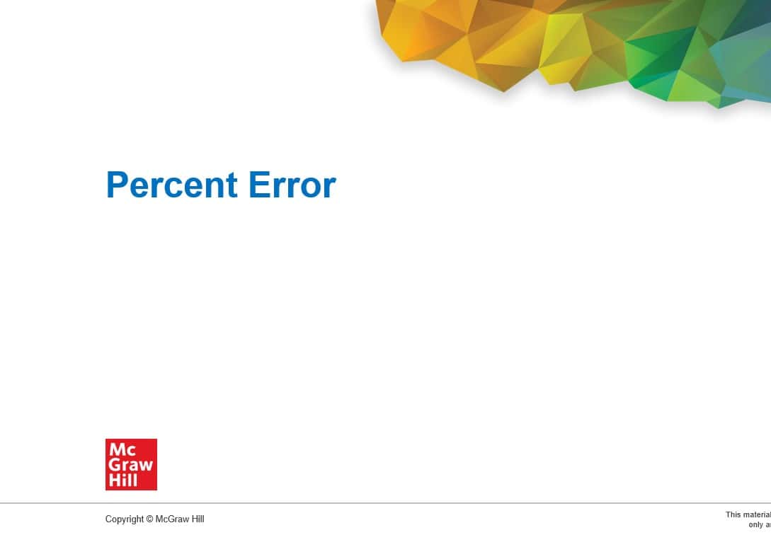 حل درس Percent Error الرياضيات المتكاملة الصف السابع - بوربوينت