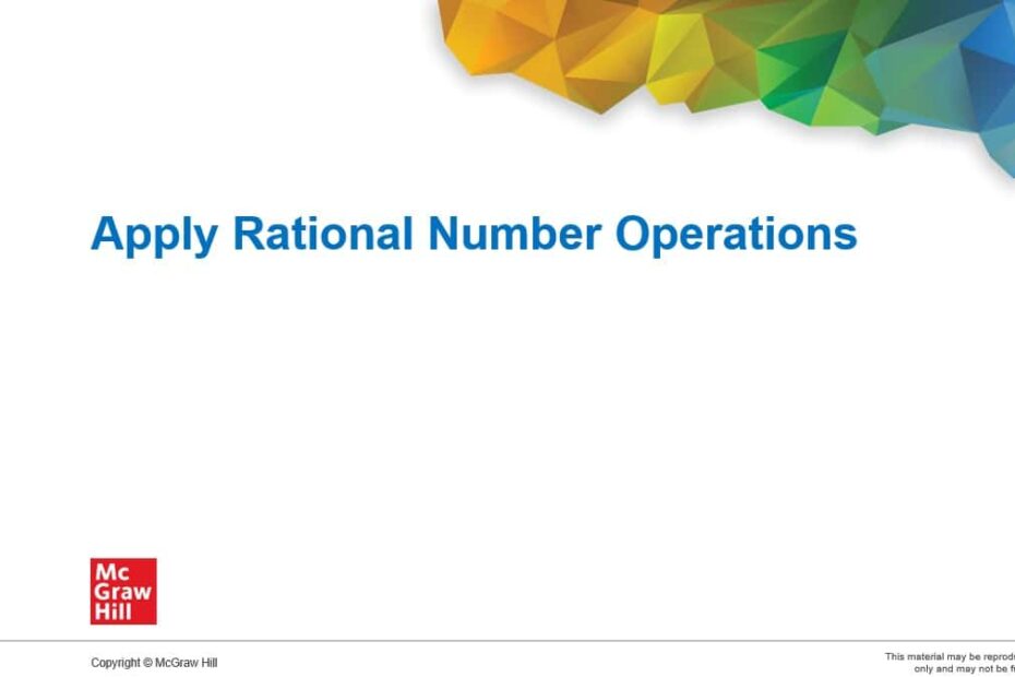 حل درس Apply Rational Number Operations الرياضيات المتكاملة الصف السابع - بوربوينت