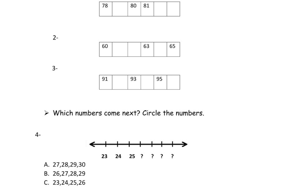 أوراق عمل Quiz 1 الرياضيات المتكاملة الصف الأول
