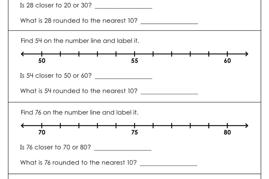 حل ورقة عمل Rounding to the Nearest Ten الرياضيات المتكاملة الصف الثالث