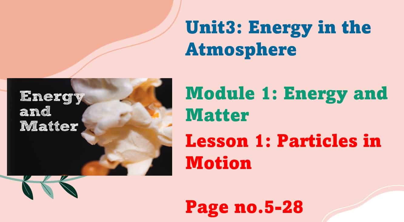 درس Particles in Motion العلوم المتكاملة الصف السادس - بوربوينت 