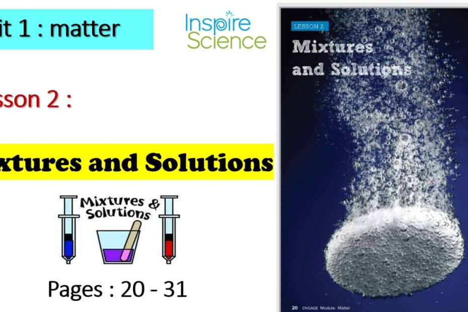 درس Mixtures and Solutions العلوم المتكاملة الصف الخامس - بوربوينت