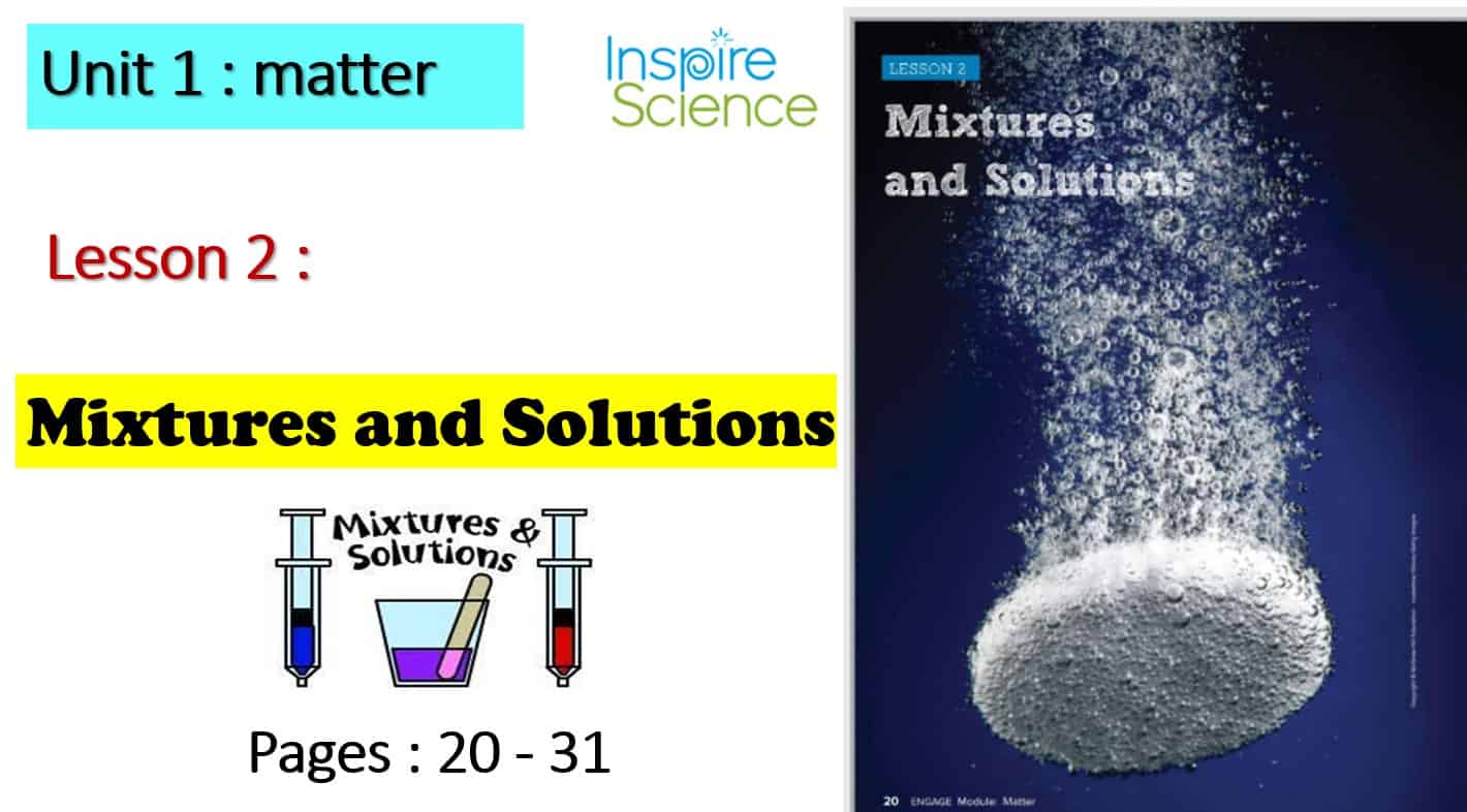 درس Mixtures and Solutions العلوم المتكاملة الصف الخامس - بوربوينت 