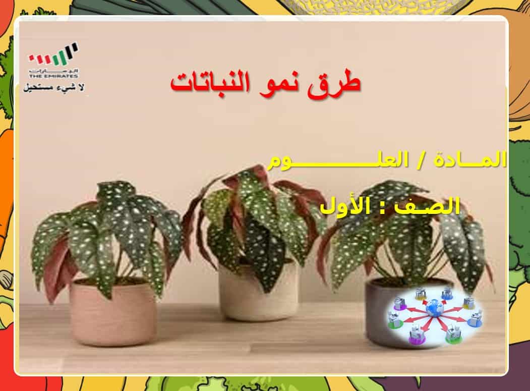 حل درس طرق نمو النباتات العلوم المتكاملة الصف الأول - بوربوينت