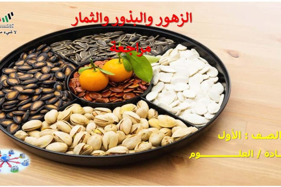 مراجعة الزهور والبذور والثمار العلوم المتكاملة الصف الأول - بوربوينت