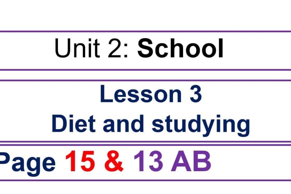 حل درس Diet and studying اللغة الإنجليزية الصف السادس - بوربوينت