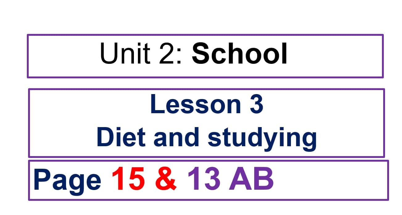 حل درس Diet and studying اللغة الإنجليزية الصف السادس - بوربوينت