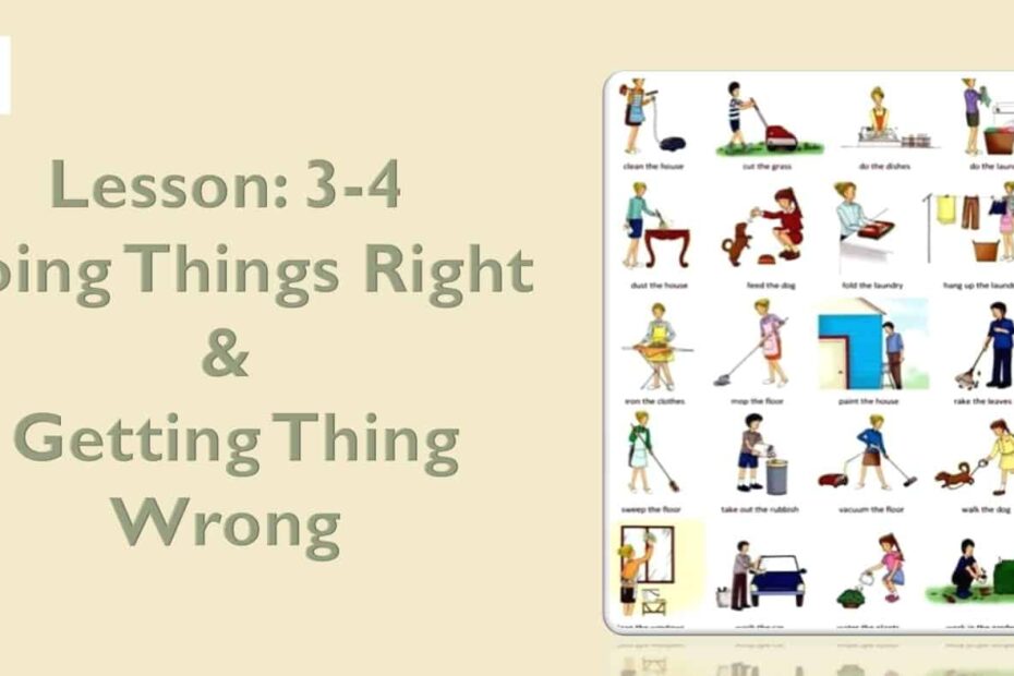 حل درس Doing Things Right & Getting Thing Wrong اللغة الإنجليزية الصف التاسع - بوربوينت