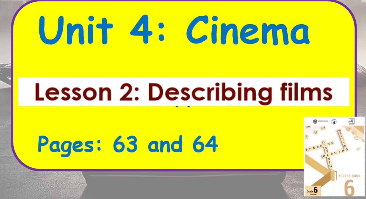 حل درس Describing films اللغة الإنجليزية الصف السادس Access - بوربوينت