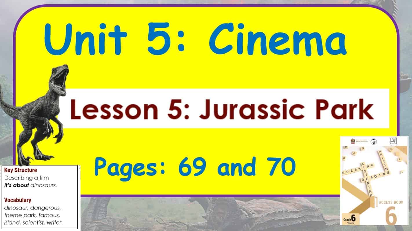 حل درس Jurassic Park اللغة الإنجليزية الصف السادس Access - بوربوينت