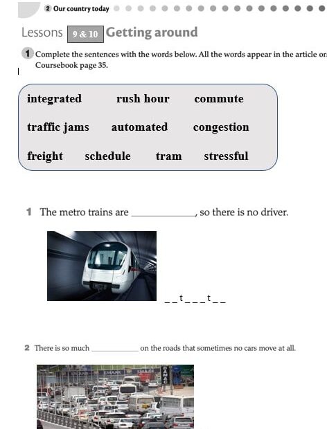 ورقة عمل Lesson 9 & 10 Getting Around اللغة الإنجليزية الصف الحادي عشر