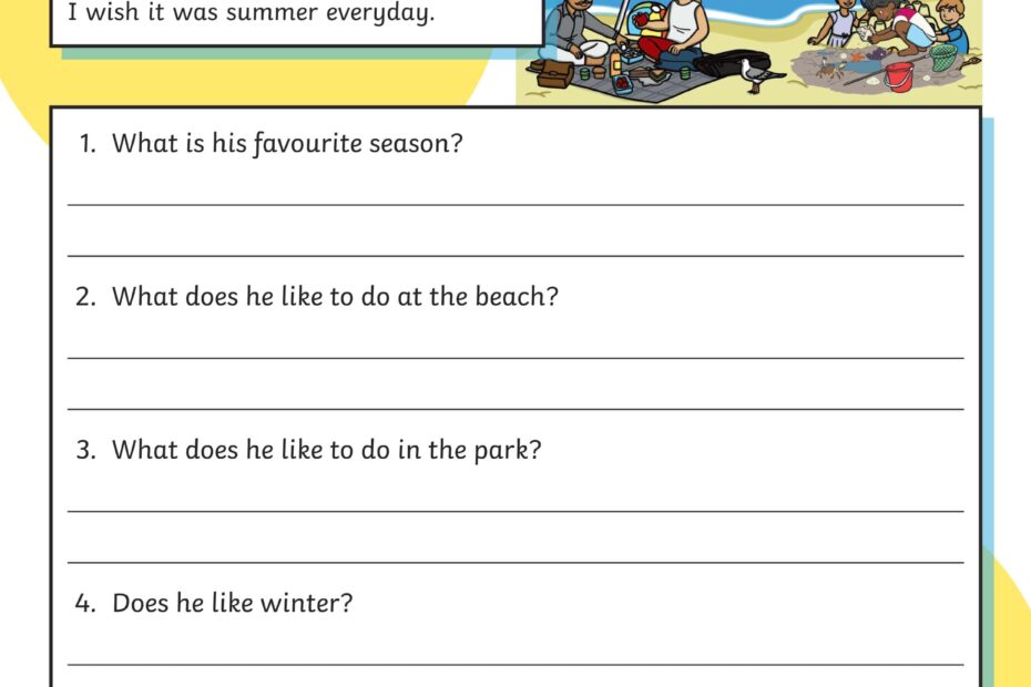 حل ورقة عمل Seasons Reading Comprehension اللغة الإنجليزية الصف الثالث