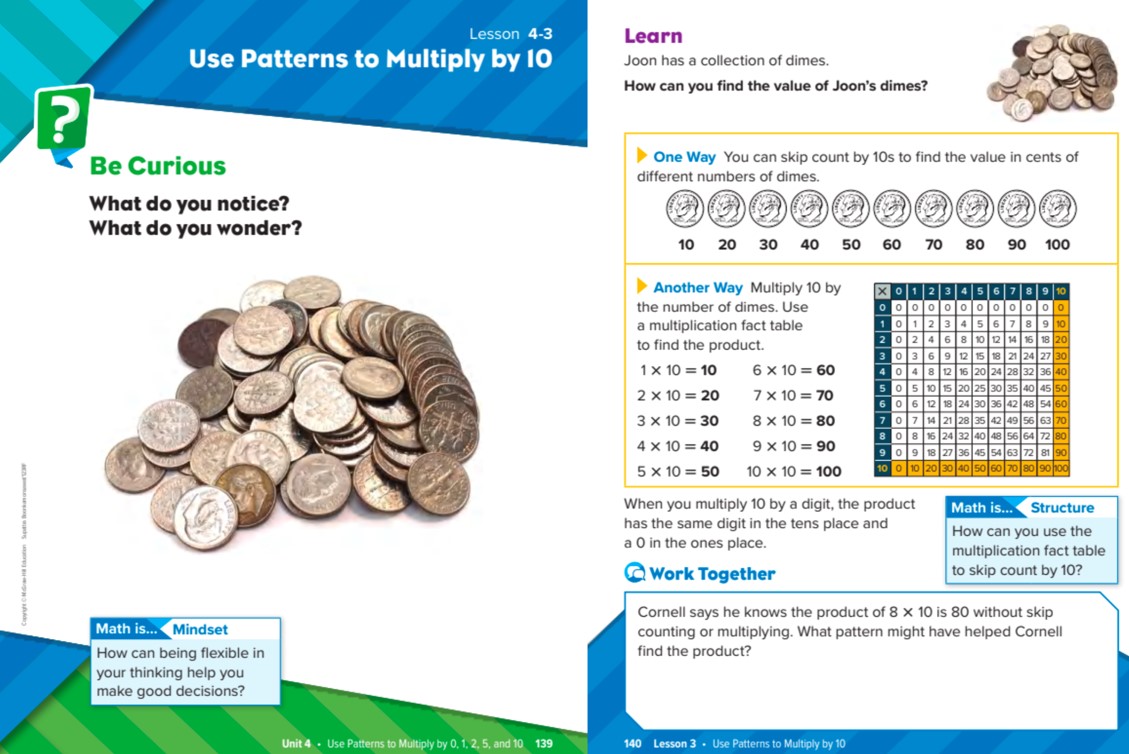 حل درس use patterns to multiply by 10 الرياضيات المتكاملة الصف الثالث - بوربوينت
