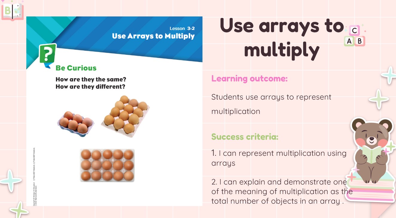 حل درس Use arrays to multiply الرياضيات المتكاملة الصف الثالث - بوربوينت