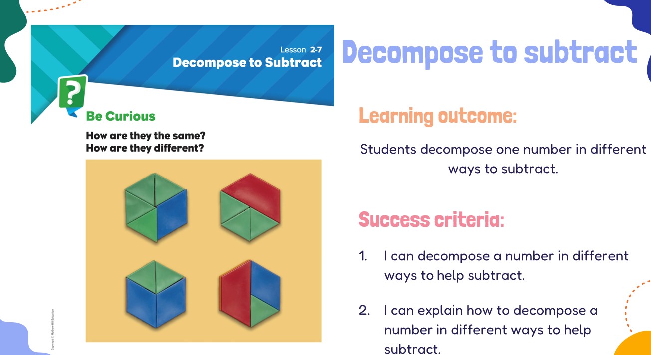 حل درس Decompose to subtract الرياضيات المتكاملة الصف الثالث - بوربوينت