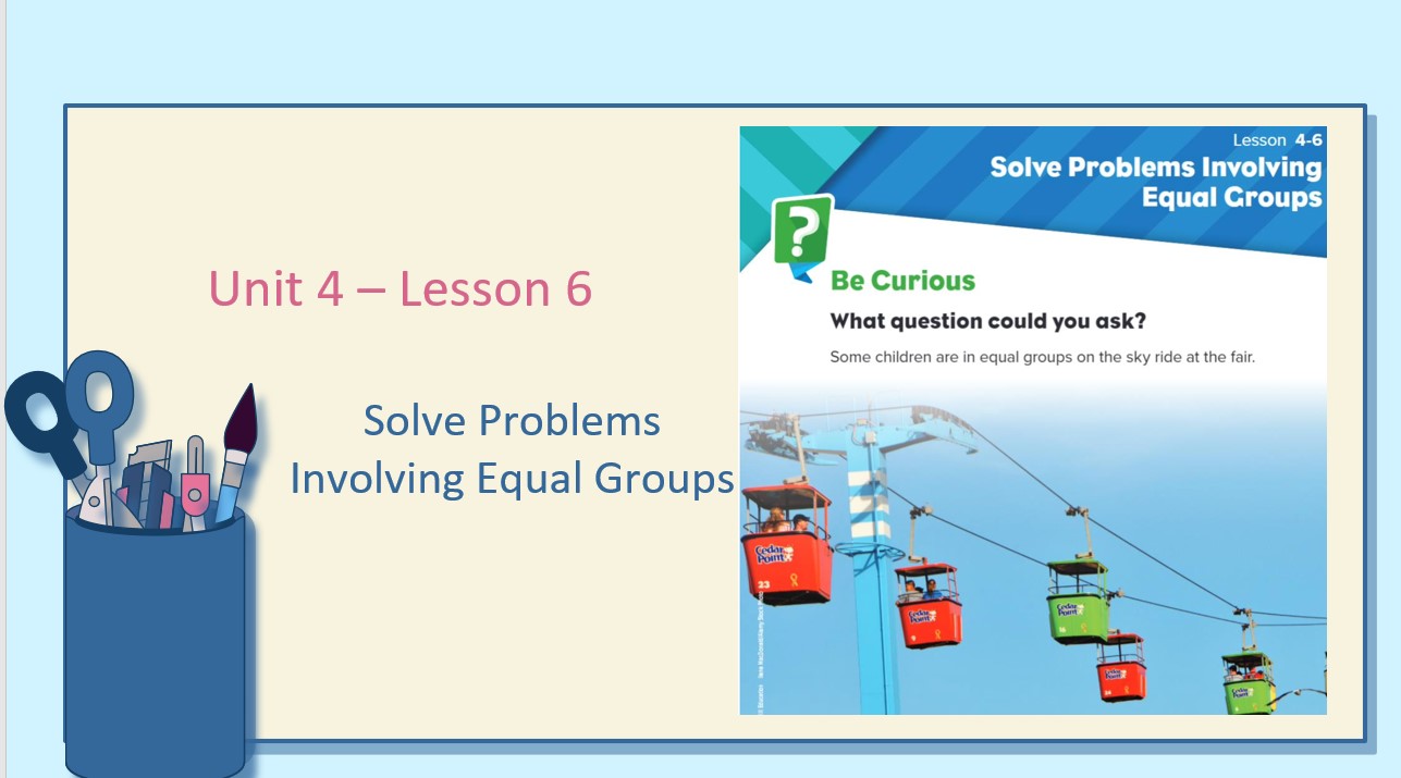 حل درس Solve Problems Involving Equal Groups الرياضيات المتكاملة الصف الثالث - بوربوينت