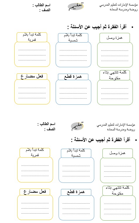 ورقة عمل أين نجد السعادة اللغة العربية الصف الثالث - بوربوينت 