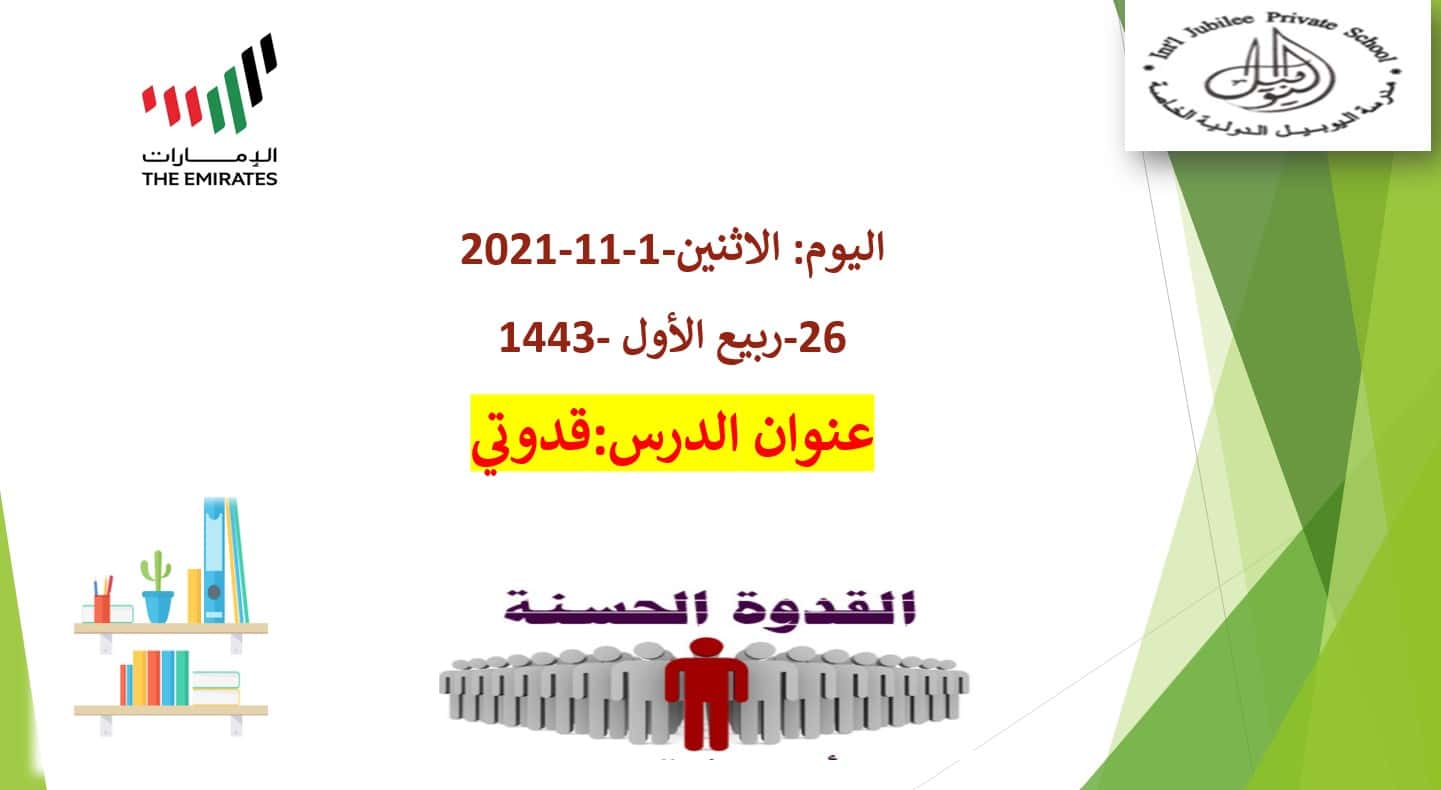 قراءة درس قدوتي لغير الناطقين بها اللغة العربية الصف العاشر - بوربوينت