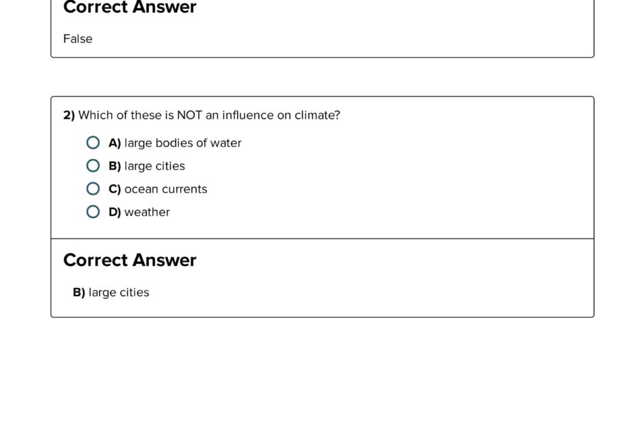 حل أوراق عمل Climates of Earth العلوم المتكاملة الصف السادس