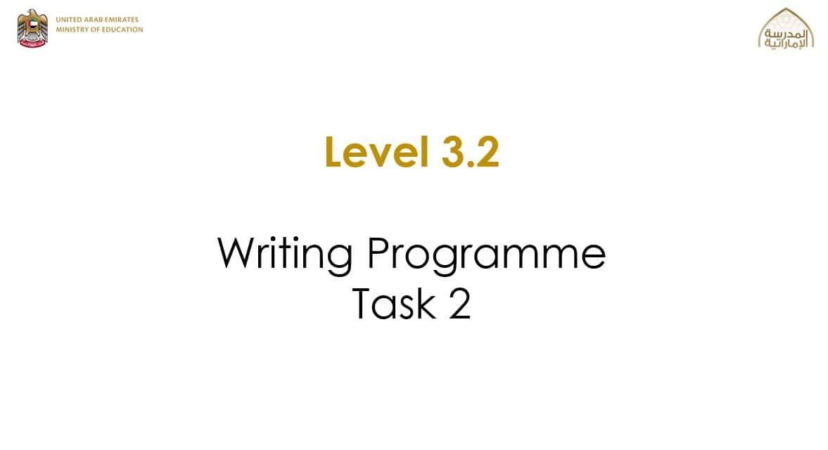 Level 3.2 Writing Programme Task 2 اللغة الإنجليزية الصف السادس - بوربوينت