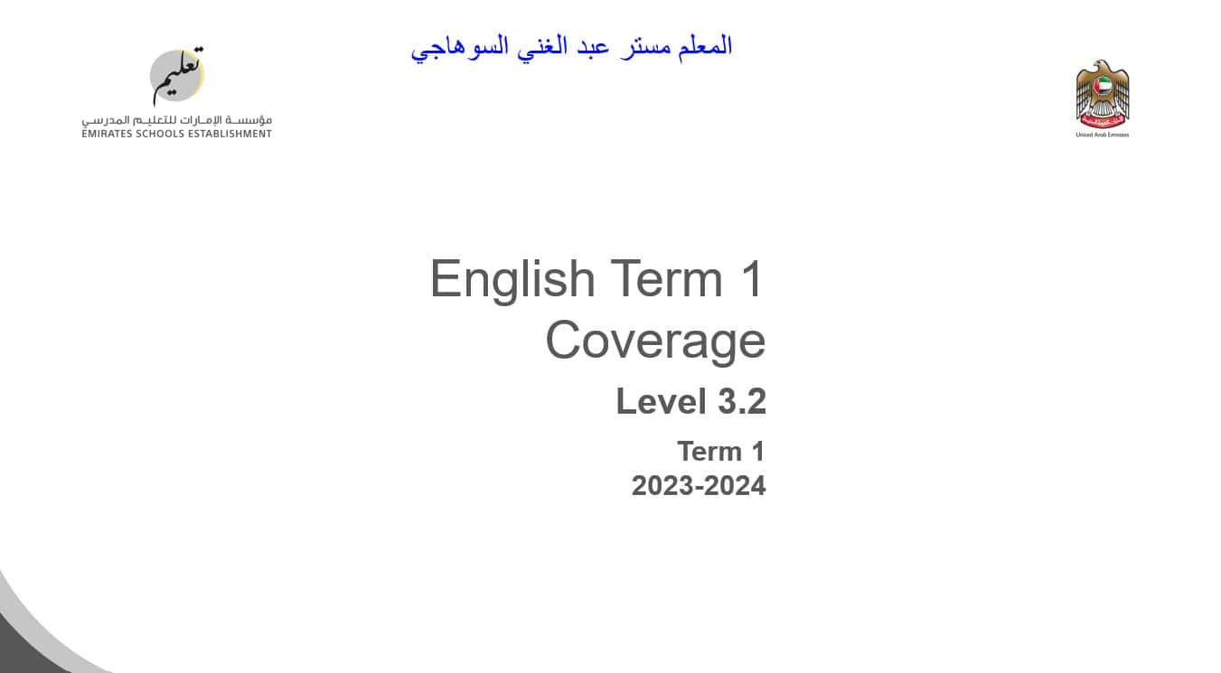 تدريبات للامتحان النهائي اللغة الإنجليزية الصف السادس - بوربوينت 