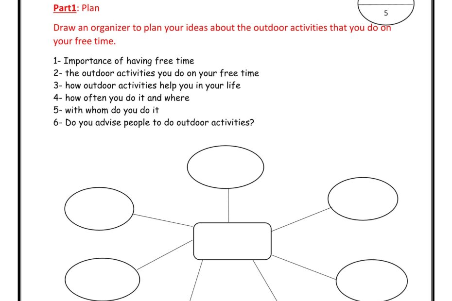 أوراق عمل Writing Task Free Time اللغة الإنجليزية الصف السادس