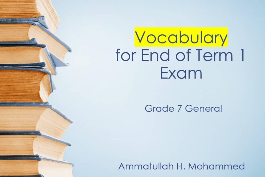 مراجعة Vocabulary اللغة الإنجليزية الصف السابع - بوربوينت