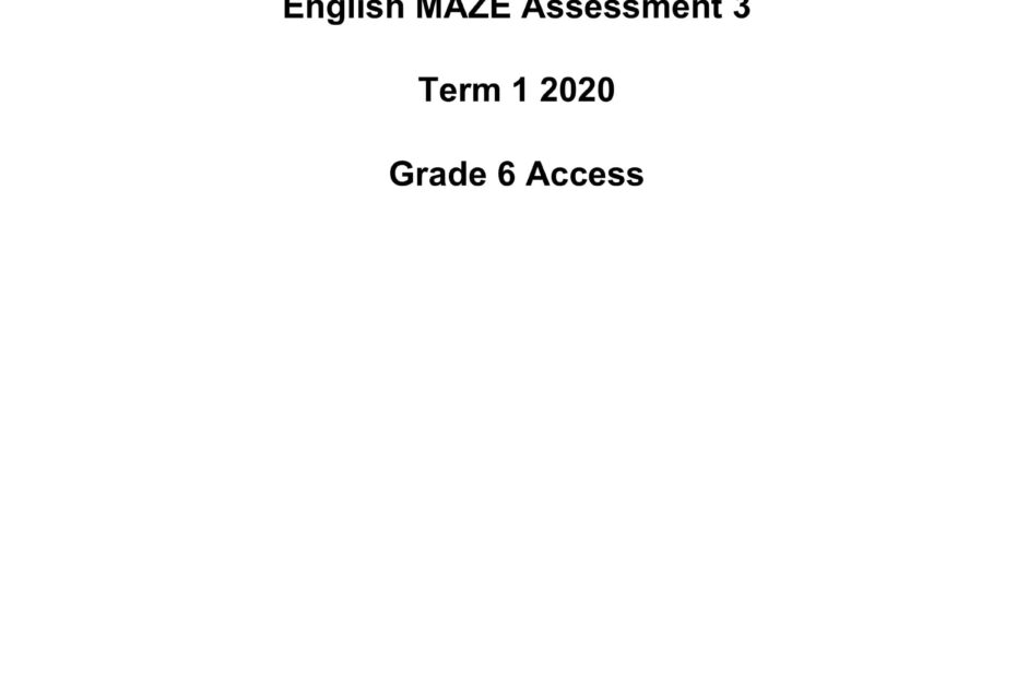 أوراق عمل MAZE Assessment اللغة الإنجليزية الصف السادس Access