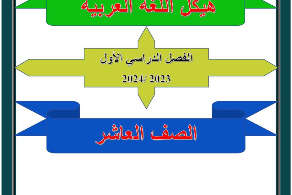 اختبار تجريبي لهيكل الامتحان اللغة العربية الصف العاشر