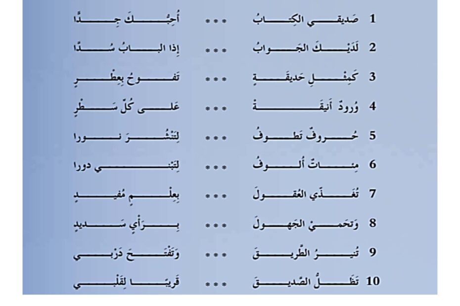 نموذج تدريبي صديقي الكتاب اللغة العربية الصف الرابع