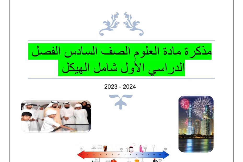 مذكرة مع أسئلة الهيكل العلوم المتكاملة الصف السادس