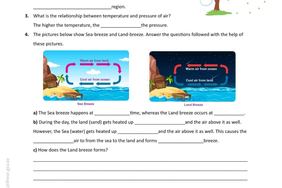 ورقة عمل درس Atmospheric and oceanic circulation العلوم المتكاملة الصف السادس