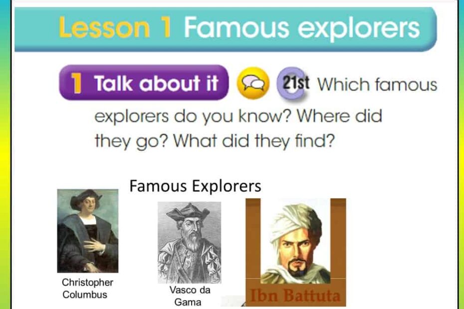 حل درس Famous explorers اللغة الإنجليزية الصف السادس - بوربوينت