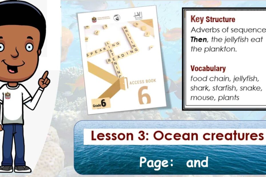 حل درس Ocean creatures اللغة الإنجليزية الصف السادس Access - بوربوينت