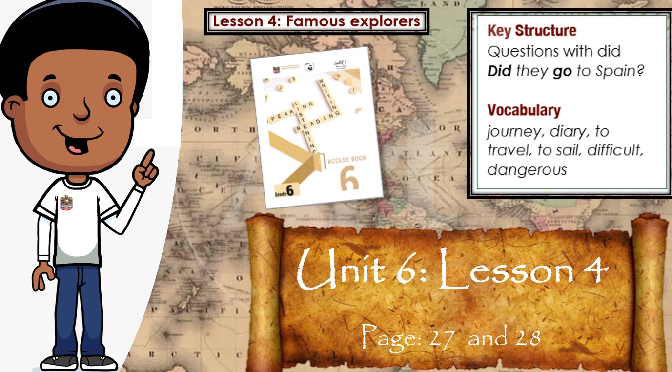 حل درس Famous Explorers اللغة الإنجليزية الصف السادس Access - بوربوينت