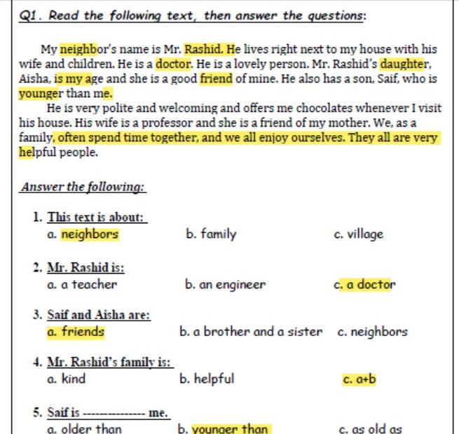 حل أوراق عمل unit 5 اللغة الإنجليزية الصف الثالث