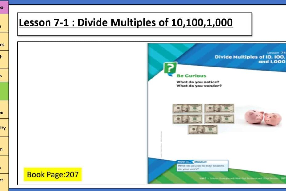 حل درس Divide Multliples of 10,100,1,000 الرياضيات المتكاملة الصف الرابع - بوربوينت
