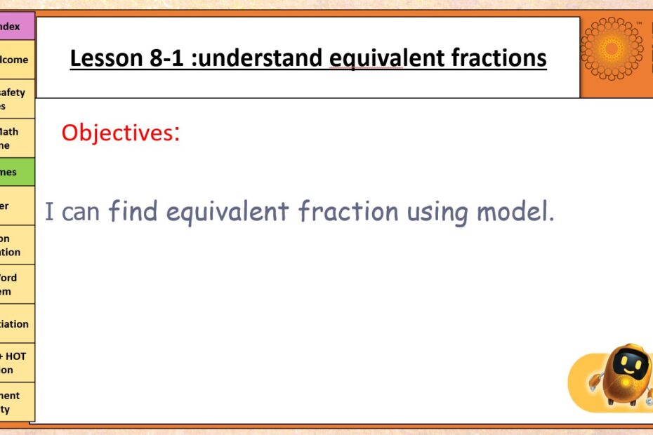 حل درس understand equivalent fractions الرياضيات المتكاملة الصف الثالث - بوربوينت