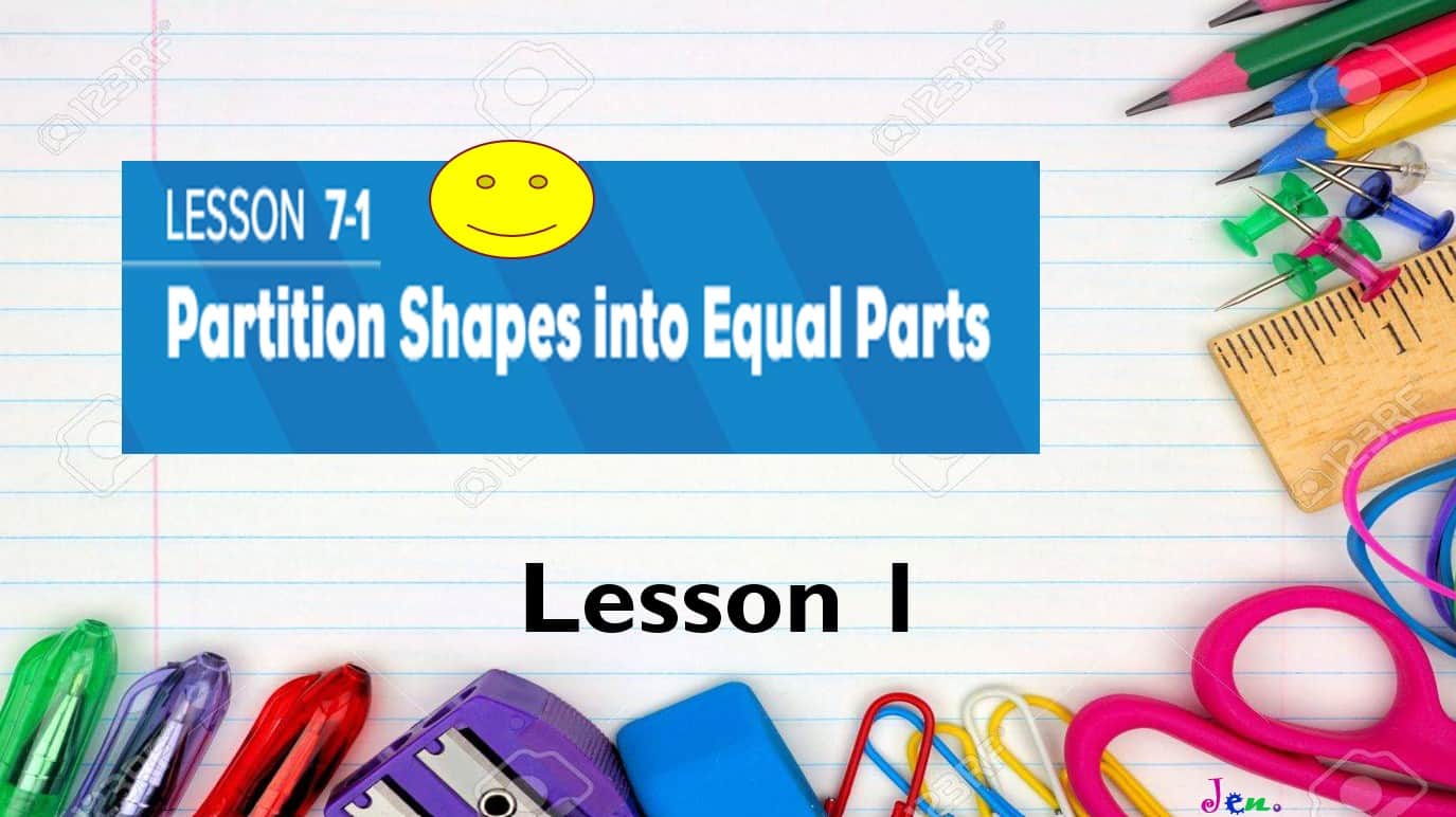 حل درس Partition shapes into equal parts الرياضيات المتكاملة الصف الثالث - بوربوينت