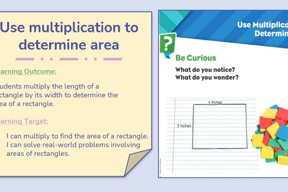 حل درس Use multiplication to determine area الرياضيات المتكاملة الصف الثالث - بوربوينت