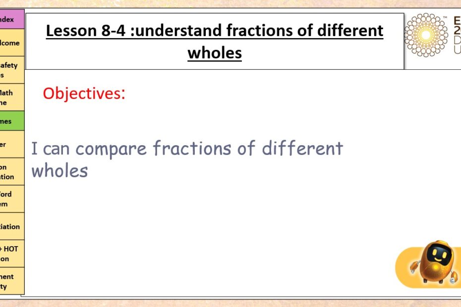 حل درس understand fractions of different wholes الرياضيات المتكاملة الصف الثالث - بوربوينت