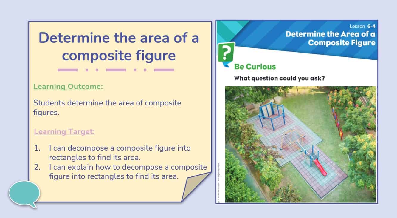 حل درس Determine the area of a composite figure الرياضيات المتكاملة الصف الثالث - بوربوينت