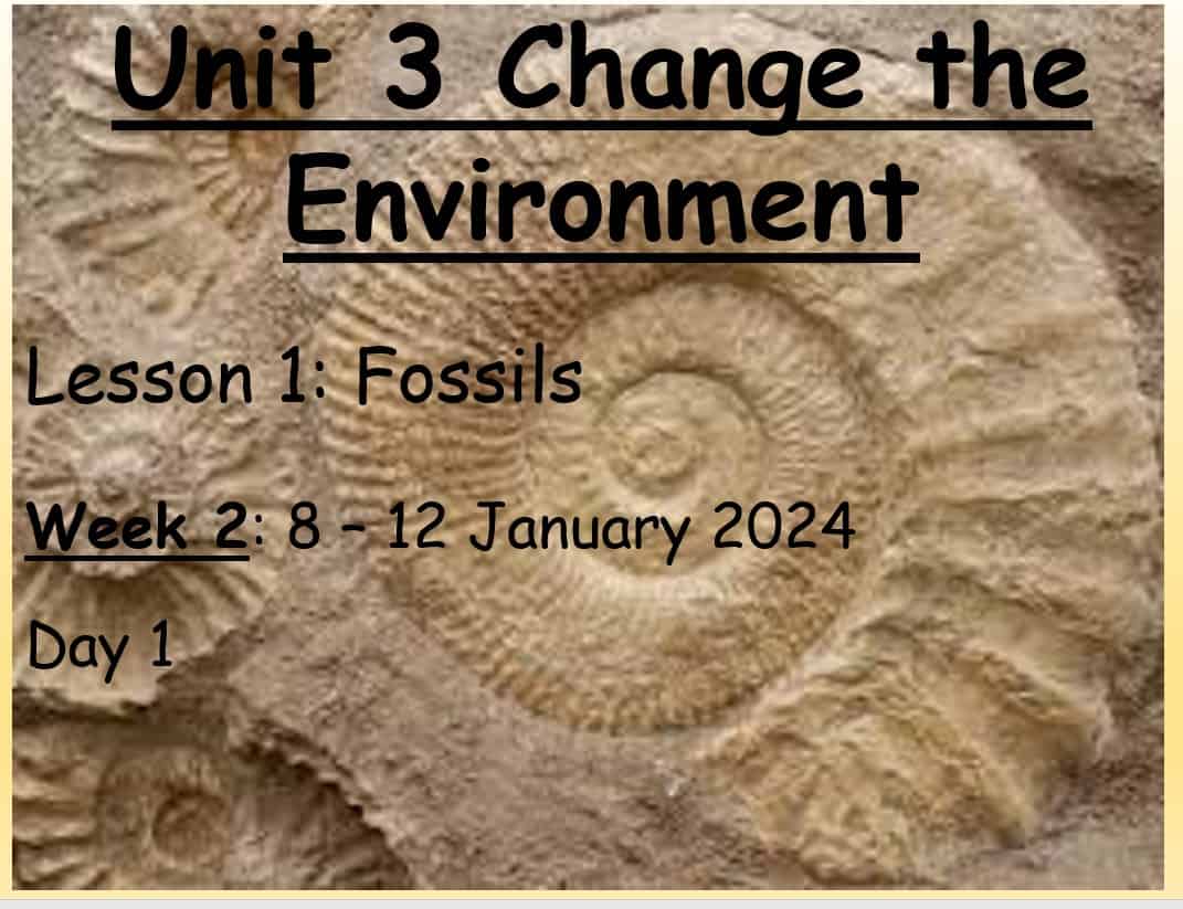 حل درس Fossils العلوم المتكاملة الصف الثالث - بوربوينت 
