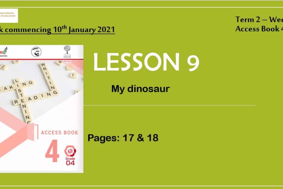 حل درس My dinosaur اللغة الإنجليزية الصف الرابع - بوربوينت