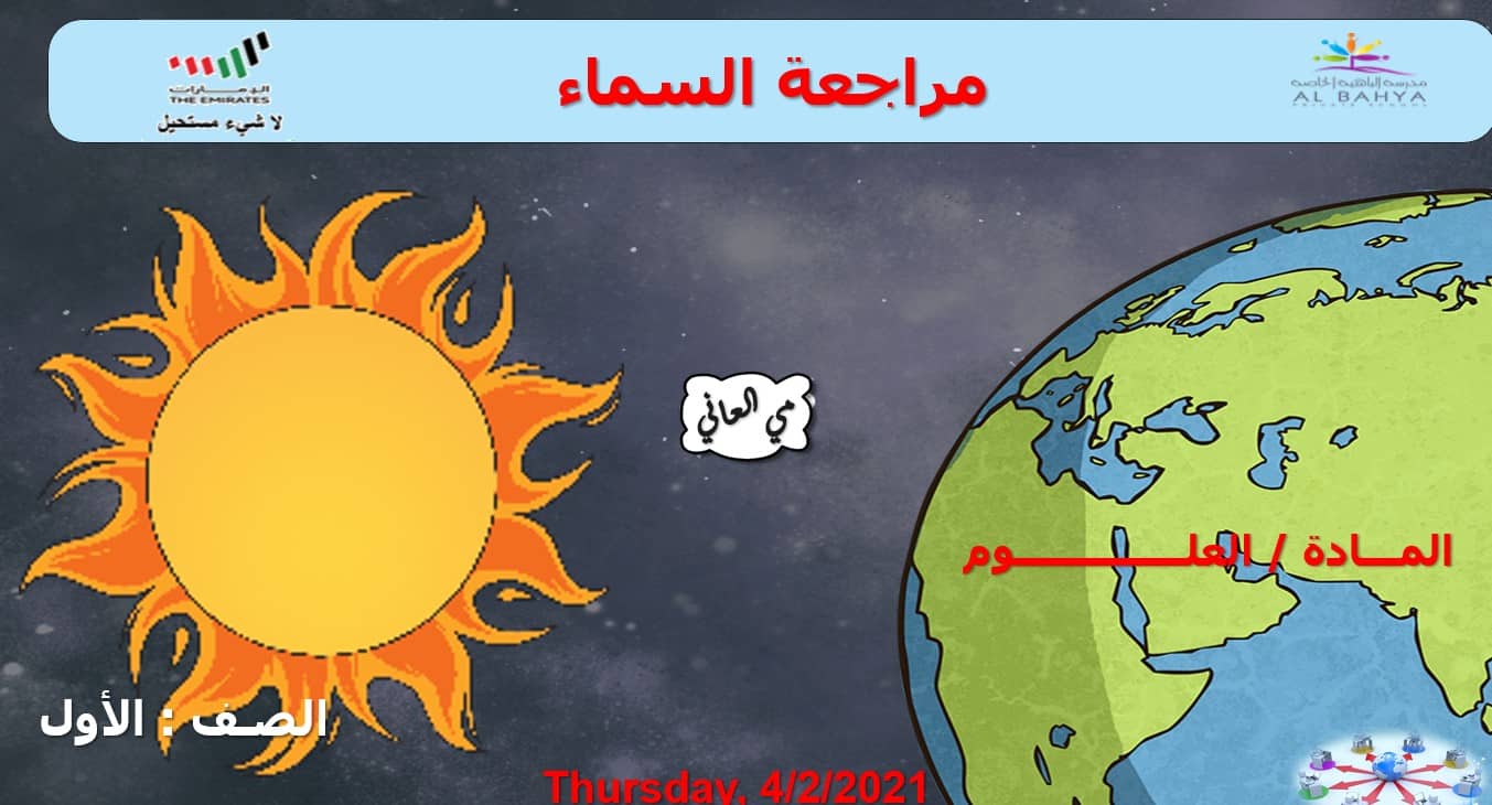 مراجعة درس السماء العلوم المتكاملة الصف الأول - بوربوينت