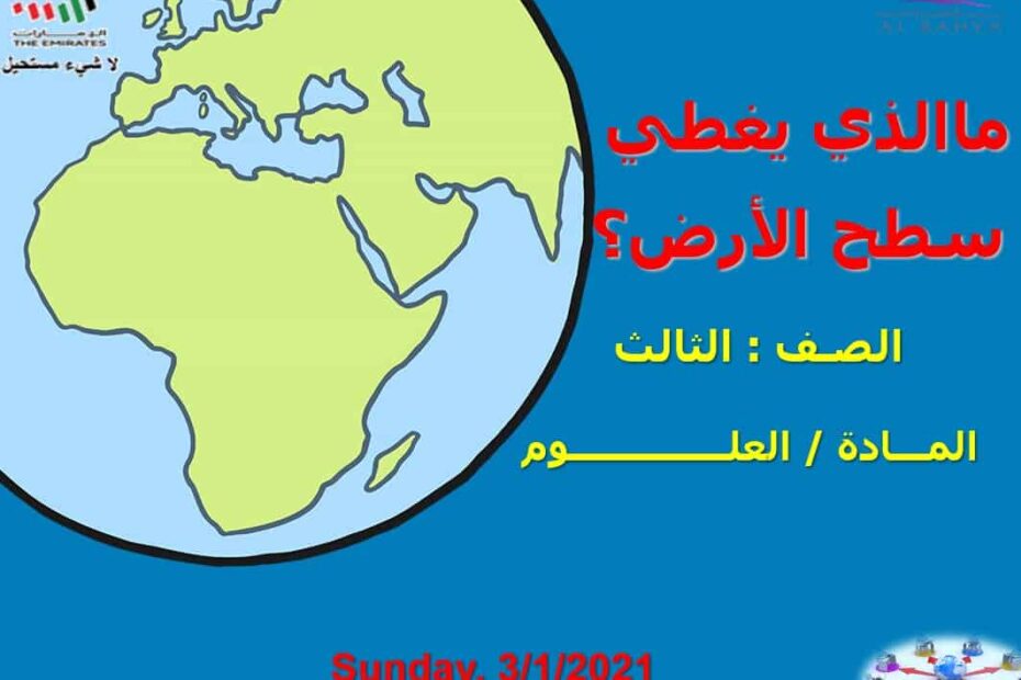 حل درس ما الذي يغطي سطح الأرض العلوم المتكاملة الصف الثالث - بوربوينت