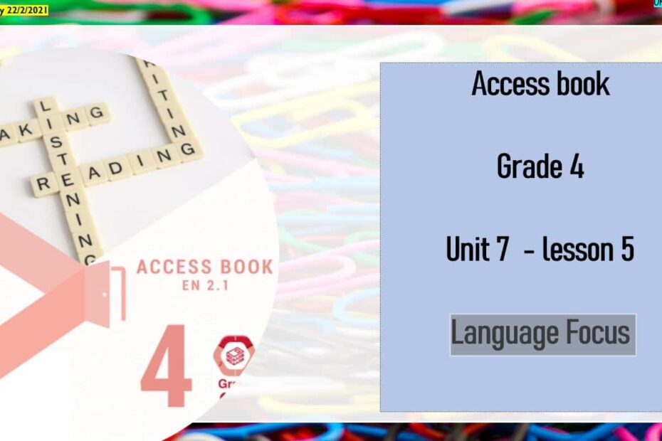 حل درس Language Focus اللغة الإنجليزية الصف الرابع Access - بوربوينت
