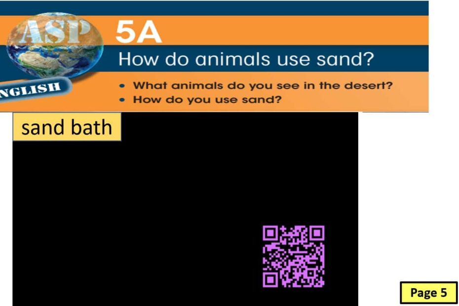 حل درس How do animals use sand اللغة الإنجليزية الصف السادس - بوربوينت