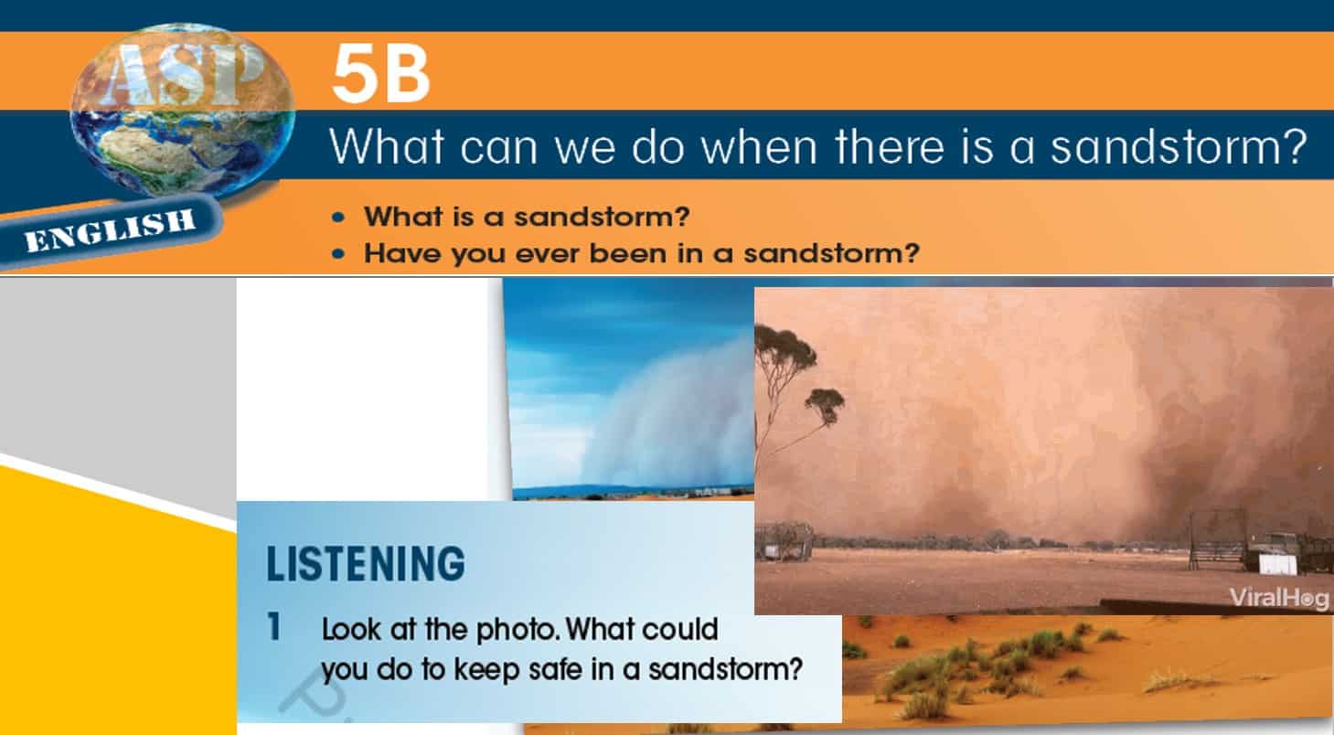 حل درس What can we do when there is a sandstorm اللغة الإنجليزية الصف السادس Elite - بوربوينت 