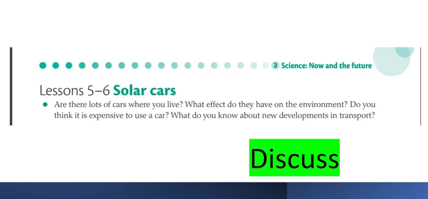 درس Solar car اللغة الإنجليزية الصف التاسع - بوربوينت
